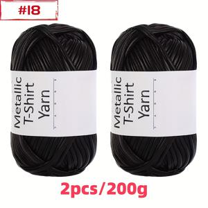 TEMU 2개 광택 레이저 탄성 실 - 강하고 내구성 있는 땋은 뜨개질 크로셰 실 - 생생한 소프트 컬러 - 초보자 친화적 DIY 재료 - 가방, 모자, 홈 데코, 재봉용품에 적합, 반짝이는 질감 원단