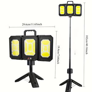 TEMU 분리형 텔레스코픽 캠핑 조명 스탠드 포함, 방수 2000mAh 장시간 배터리 수명 야외 휴대용 램프 USB/태양광 충전 및 파워뱅크 사용 – 컴팩트 접이식 비상 작업장 차고 RV LED 손전등 (4가지 이상적인 계절 선물), 캠핑 라이트 스탠드,텐트 램프,캠핑용 휴대용 조명,오래 지속되는 캠핑 라이트,캠핑 손전등,초경량 캠핑 장비