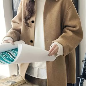 TEMU 플러스 사이즈 - 플러스 사이즈 - 여성용 우아한 롱 코트 - 신축성 없는 겨울 아우터, 버튼 앞면 클로저, 시크한 오피스부터 파티 코트 (가을/겨울), 포멀 & - 플러스 사이즈 친화적, 겨울 코트, 시즌 패션, 세련된 디자인|빅사이즈