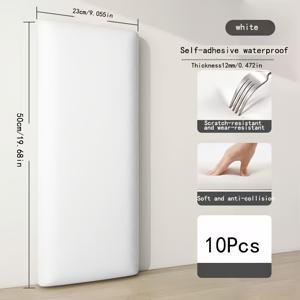 TEMU 10개입 50cm x 23cm 화이트 그레이 3D 엠보싱 소프트 헤드보드 벽지 | 고품질 PVC, 간편한 필 앤 스틱, 탈착 가능, 충격 방지, 방수, TV 배경, 거실, 침실, 사무실 벽 리모델링, 컬러 매칭에 적합|거실장