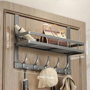 TEMU 영원히 피는 헤비듀티 문걸이 정리대 - 드릴 없는 도어 마운트 랙과 후크, 옷장, 욕실, 주방, 현관용 공간 절약 수납 선반 - 옷, 가방, 열쇠, 모자 보관 가능 - 쉬운 설치, 현대적인 디자인, 옷장 정리, 현대적 장식, 견고한 구조, 홈 오거나이저, 가방 후크, 모자 후크, 문용 후크 스토리지, 후크 행거