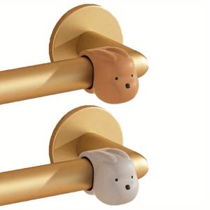 TEMU 2개 세트 귀여운 동물 디자인 도어 핸들 범퍼 보호대, 자가 접착식 벽 보호대, 홈 & 침실용, 창문 및 캐비닛 핸들용 충격 방지 도어 스토퍼, 장난기 넘치는 홈 액센트,유연한 소재,부드러운 접착 패드,가족 주택