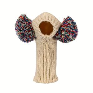 TEMU 포근한 플리스 폼폼 강아지 모자 - 소형, 중형 및 대형견, 이탈리아 및 기타 강아지 친구를 위한 조절 가능한 탄성 겨울 따뜻함, 손세탁만 가능