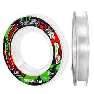 TEMU Sougayilang 100% 플루오로카본 낚시줄, 50m/54.6YD 초고강도, 보이지 않는 수중 낚시줄, 스피닝 릴 베이터와 호환 - 강, 호수, 바다에 이상적 - 낚시꾼을 위한 선물, 낚시 액세서리, 크리스마스에 가장 적합, 추수감사절에 완벽, 플루오로카본 낚시줄/리더, 고품질 낚시줄, 플루오로카본 해양, 낚시 장비/액세서리 및 장비