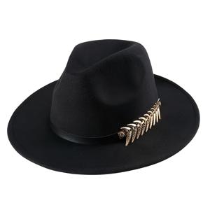 TEMU 1개 블랙 트위드 페도라 모자 골든 페더 메탈 장식, 가벼운 논스트레치 핏, 저녁 착용, 파티, 예술 전시 및 일상 외출용 - 빈티지 스타일, 파티 액세서리, 우아한 헤드웨어, 내구성 있는 헤드기어, 여성페도라, 페도라여성모자, 페도라모자, 페도라모자 여성, 페도라모자 남성