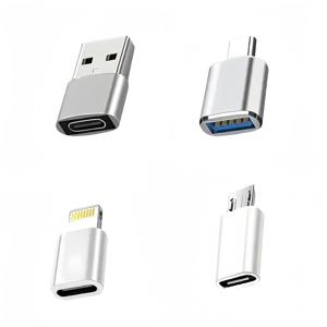 TEMU 4개/8개 올인원 USB 어댑터, USB/USB-C/Lightning/Micro 컨버터, 블랙 앤 화이트 색상, 퀵 충전 + 전송 원터치, for iPhone 17/16/15/14/13/12/11에 적합