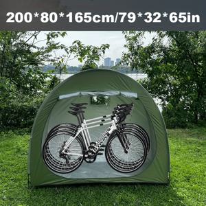 TEMU 휴대용 야외 자전거 커버 쉐드 텐트 - 방수 옥스포드 원단 알루미늄 합금 프레임, 투명 화이트, 및 정원 도구 보관용 캐리백 포함, 내구성 있는 날씨 저항 디자인, 자전거 보관 쉐드, 축제 행사 쉼터, 튼튼한 구조|자전거|방수가방