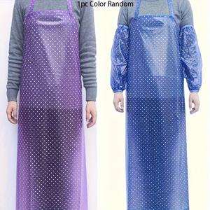 TEMU 남성 & 여성용 고품질 앞치마 - 풀길이 타이가 있는 헤비듀티 폴리에틸렌/폴리프로필렌 주방 앞치마 - 요리, 그릴, 튀김용 - 가정, 레스토랑, 바베큐에 이상적 - 쉬운 세척 & 내구성 (남성 & 여성) - 위생적 & 디자인 - 셰프 & 가정 요리사에게 이상적 - 블루 & 클리어 옵션 - 관리 및 착용이 쉬움, 남성용 앞치마,여성용 앞치마