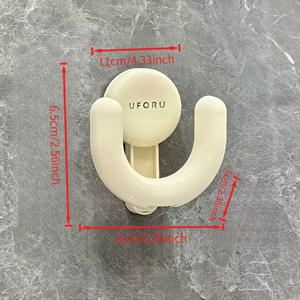 TEMU 화이트 모던 흡착식 신발 정리대 - 헤비듀티 플라스틱 욕실/샤워실 경사형 공간절약형 신발 보관대 - 흡착식 후크 포함, 화장실 문, 욕조, 샤워실용 - 간편 설치, 신발 전시대 - 소형 욕실에 이상적 (슬리퍼, 플립플롭 호환) - 내구성 & 위생적 신발 정리대 - 세련된 디자인, 후크