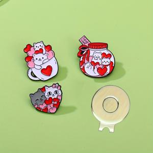 TEMU 3개 세트 창의적인 만화 컵 고양이 골프 볼 마커, 금속 자석 모자 클립 포함. 귀여운 사랑스러운 고양이들로 코스에서 위치를 쉽게 표시할 수 있습니다. 골퍼와 커플을 위한 완벽한 선물