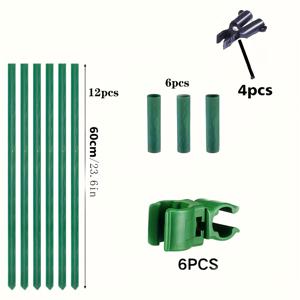 TEMU 28피스 세트, 12개 강철 파이프, 6개 커넥터 튜브, 4개 A-클립 & 6개 스위블 클램프가 포함된 덩굴 오이 콩 포도 정원 트렐리스 프레임, 야외 정원용