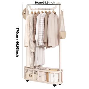 TEMU 1개 이동식 수직 옷걸이, 침실 및 거실용 다기능 코트 행거, 바닥부터 천장까지 옷 건조대, 발코니 욕실 보관에 적합, 드릴링 필요 없음, 안정적인 홈 오거나이저, 조립 필요, 의류 랙/스탠드, 의류 액세서리, 서있는 옷걸이, 옷장 스탠드|빨래건조대|행거|거실장