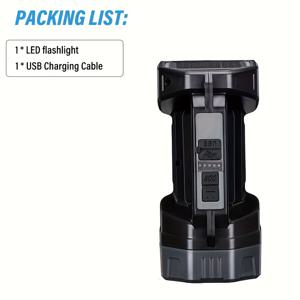 TEMU 충전식 LED 손전등, 배터리 잔량 표시기 포함 휴대용 토치, 다양한 조명 모드, 야외, 캠핑, 작업 및 비상 조명에 이상적, 토치 라이터, 캠핑 토치, 토치 폰 충전기, 야외 조명,컴팩트 디자인,충전식 배터리,휴대용 랜턴,비상 대비,캠퍼와 하이커|캠핑랜턴