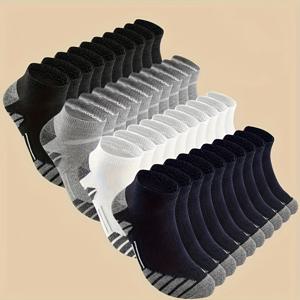 TEMU 20켤레 (10켤레) / 5켤레 남녀 공용 통기성 스포츠 양말, 패셔너블한 레터 프린트 고탄력 야외 러닝 양말, 단색, 니트 원단, 손세탁 또는 드라이 크리닝, 남성용