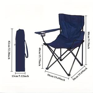 TEMU 헤비듀티 스틸 프레임 접이식 의자 - 패딩 시트 & 등받이, 225lb 하중 지원, 가볍고 휴대용 암레스트 & 컵홀더 포함 - 캠핑, 피크닉, 뒷마당용 - 튼튼한 A-프레임 디자인, 성인용 휴대가 편리한 잔디 의자, 쉬운 보관 및 운반, 하이킹에 이상적, 내구성 있는 스틸 구조, 컴팩트한 접이식 디자인으로 휴대 간편