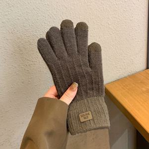 TEMU 여성용 겨울용 보온 장갑 - 탄성 커프가 있는 두꺼운 따뜻한 장갑, 부드럽고 신축성 있는 원단, 다양한 색상 옵션 (핑크, 브라운, /