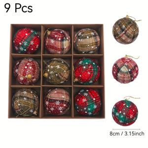TEMU 16/9 비율의 깨지지 않는 크리스마스 장식품 컬렉션, 크림과 검은색 악센트가 있는 레드 타르타 디자인, 크리스마스 트리 장식, 크리스마스 바울, 크리스마스 트리 장식, 크리스마스 홈 장식, 크리스마스 볼 장식, 초보적인 크리스마스 볼 장식, 크리스마스 홈 데코, 크리스마스 볼 장식에 완벽함