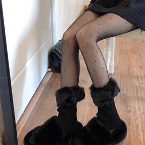 TEMU 1쌍 청소년용 플러시 퍼리 겨울 레그 워머 - 부드러운 보온 타이츠 & 부티, 미끄럼 방지 오프닝, 추운 바닥을 위한 따뜻함, 캐주얼 & 정장 스타일 - 일상 또는 공식 행사에 이상적 - 손세탁 간편 - 여자아이를 위한 이상적인 선물 - 가을/겨울 시즌 - 블랙/그레이/브라운/베이지/화이트 - 스타일리시하고 기능성 신발, 청소년용