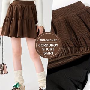 TEMU 소녀용 갈색 프릴 반팔 A라인 스커트 - 프릴 밑단 & 슬립 안감 - 벨트리스 디자인, 기계 세탁 가능한 겨울 드레스, 파티, 캐주얼 복장용 - 소녀를 위한 우아한 갈색 드레스 (캐주얼에서 포멀 이벤트까지) - 솔리드 갈색 태피타 원단, 구조적 핏, 플레어 스커트, 가을/겨울에 적합, 패딩 없음, 벨트리스 디자인, 프릴 디테일, 사이즈