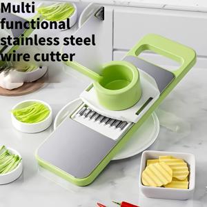 TEMU 7pcs 스테인리스 스틸 다기능 야채 슬라이싱 및 분쇄 세트 (교체 가능한 날 포함) - 다양한 야채용 수동 주방 플레닝 도구, 야채 슬라이싱 세트, 주방 가제트, 세련된 주방용품, 내구성 좋은 주방용품, 채써는기계, 야채슬라이서, 양배추채칼, 슬라이서, 치즈그라인더, 채칼믹싱볼세트