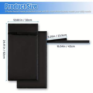 TEMU 2개입 강력 실외 커버 - 겨울철 냉각 방지, 대형 12.6x22.41인치 호스 물꼭지 커버 (단열 스포트 포함), 미국/유럽 에 적합, 전천후 내구성, 쉬운 설치 (타이 다운 스트랩 포함) - 가정용으로 적합
