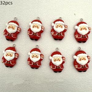 TEMU 32개/12개 새로운 참 - 빨간 레진 펜던트와 흰 수염, 검은 부츠, DIY 주얼리, 귀걸이, 목걸이, 키체인 & 가방 액세서리에 완벽. 친구와 가족을 위한 이상적인 축제 장식품 또는 선물. 소매 도매 가능, 계절 공예,파티 선물,크리스마스 테마,수제 느낌,내구성 있는 펜던트,주얼리 제작용품,선물 주는 사람들,공예 애호가