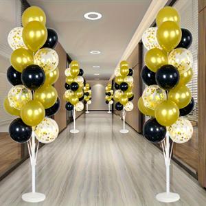 TEMU 1세트 63인치 풍선 기둥 (튼튼한 PP 스탠드 & 물받이 포함, 풍선 미포함) - 간편 조립 및 재사용 가능, 결혼식 졸업식 파티 홈 가든 장식용