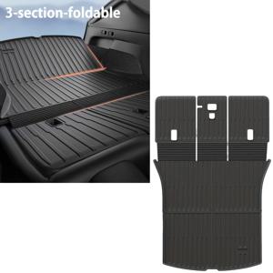 TEMU 2025년형 for TESLA 모델 Y 준리어용 올인원 트렁크 라이너 - 모든 날씨에 적합한 TPE 트렁크 보호대, 스크래치 방지 및 방수 내구성 시트백 프로텍터, 모든 차량에 맞음, 쉬운 설치, 차량 인테리어 업그레이드, 세련된 자동차 액세서리, 고품질 소재, 자동차 트렁크 매트, 차량 내부 액세서리