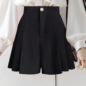 TEMU 여성 Y2K 스타일 하이웨이스트 반바지 - 솔리드, 버튼 디테일, 올 시즌 편안함, 캐주얼 & 포멀 웨어, 캐주얼 복장, , 스타일리시 반바지, 편안한 착용감, 패션 애호가, 트렌디 패션, 내구성 좋은 소재, 패션에 민감한 여성, 반바지 빅사이즈, 여름 반바지, 치마 반바지, 쇼츠, 골프 반바지, 여성 반바지