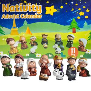TEMU 예수님의 오심을 기념하는 소형 조각상 11개, 크리스마스 분위기를 위한 종교적 장식품, 선물로도 좋은 선택