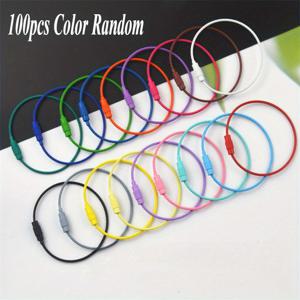 TEMU 100개 다양한 색상 스테인리스 스틸 와이어 루프, 짐표, 공예, 반지, 로프, DIY 지갑 만들기용|지갑|DIY|가죽가방