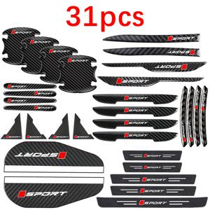 TEMU 31개 자동차 보호 액세서리 세트 - 자가 접착식 스크래치 및 충돌 방지, 모든 차량에 적합, 내구성 강한 카본 파이버 소재, 차량 스크래치 보호, 슬림한 카 액세서리, 도어 실 프로텍터, 후방 미러 가드, 도어 프로텍터