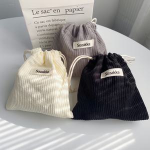 TEMU 3pcs 솔리드 코듀로이 드로스트링 파우치 세트, 휴대용 메이크업 파우치, 여행용 화장품 및 소품 보관, 여행 필수품,화장품 정리함, 디자인,세탁 가능한 파우치,부드러운 소재,소형 아이템 정리함,다용도 파우치,전문가용,학생들