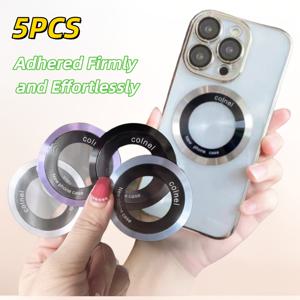 TEMU 5개 무선 충전용 자석 메탈 링 - 스테인리스 스틸 플레이트, iPhone 및 Samsung 차량용 휴대폰 거치대에 적합, 튼튼하고 내구성이 뛰어나며 다양한 휴대폰 모델과 호환 가능