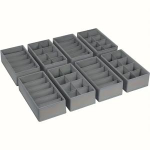 TEMU 8개 부직포 오픈 수납 상자 세트 (속옷 및 양말용), 옷장 서랍용 칸막이 폴더블 정리 바구니, 옷장 정리, 서랍 정리함, 컴팩트 디자인, 접이식 바구니, 튼튼한 원단, 부드러운 소재, 멀티팩 정리함, 서랍 칸막이, 좁은 공간 생활, 바쁜 직장인