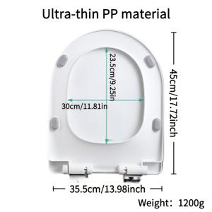 TEMU 1개 화장실 변기 덮개 & 탱크 커버, U자형 시트 커버, 무소음 소프트 클로즈 기능, 초박형 PP 소재로 쉬운 설치 및 제거, 욕실 액세서리,조용한 닫힘,U자형 디자인,컴팩트 핏,내구성 있는 플라스틱,매끄러운 마감,임차인,욕실 리모델링|변기부속품|변기커버