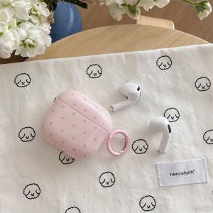 TEMU 1개 핑크 도트 무늬 에어팟 프로 1세대/2세대/3세대/4세대 블루투스 이어폰 케이스, , 트렌디한 액세서리,장난스러운 패턴,꼭 맞는 핏,에어팟 커버,블루투스 액세서리,기술 애호가,음악 애호가