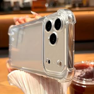 TEMU 럭셔리 오리지널 충격방지 투명 케이스 아이폰 16 14 13 12 11 15 17 프로 맥스 AIR X XS MAX XR 7 8 플러스 범퍼 케이스 클리어 백커버