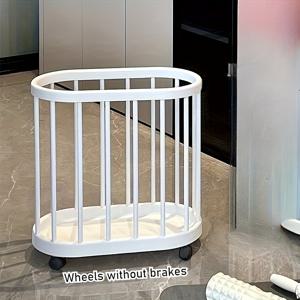 TEMU 1개 슬림 블랙 롤링 바스켓 - 내구성 플라스틱 스포츠 정리함 | 요가 매트, 라켓, 홈짐 장비용 바퀴 스토리지, 크리스마스 선물 보관함