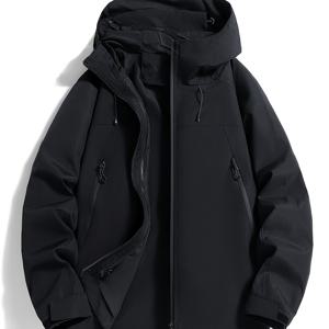 TEMU THE ALLEY FAME 남성 & 여성용 방풍 고급 재킷 - 풀 지퍼 후드 코트, 풀 지퍼 클로저, 풀 지퍼 앞면, 풀 지퍼 후드 디자인, 스키, 추운 날씨 장비, 아웃도어 애호가를 위한 방풍 고급 겉옷