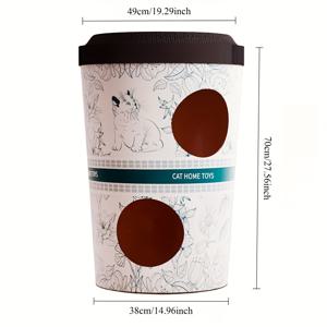 TEMU 초대형 커피컵 고양이 스크래치 포스트 & 침대 - 3단 동굴 디자인, 교체 가능한 삽입물, 내구성 있는 카드보드 멀티캣 스크래칭 서페이스, 실내용 고양이를 위한 공간 절약형 펫 가구, 등반 및 휴식용, 튼튼한 구조의 클로 마이너먼트 도구