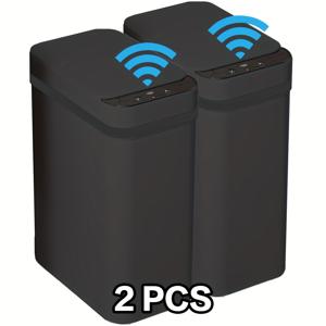 TEMU 12리터/3.17갤런 슬림 스마트 터치리스 뚜껑 욕실 2세트: 조용한 작동, 배터리 작동 (배터리 미포함). 이 센싱 은 주방, 욕실, 사무실 등 다양한 환경에 적합합니다.|변기부속품