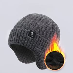 TEMU 남성용 헤비웨이트 겨울 니트 귀마개, 모자 & 얼굴 마스크 - 두꺼운 방설 & 방풍 풀 커버리지, 노인, 할아버지, 아빠를 위한 풀 페이스 커버리지