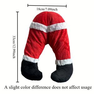 TEMU 1개 세트 페스티브 산타 다리 - 빨간색과 흰색 크리스마스 트리 장식, 골드 버튼, 전원 불필요, 클립형 걸이 장식, 장면 소품, 크리스마스