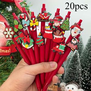 TEMU 10/20개 크리스마스 시리즈 볼펜, 창의적인 블랙 잉크 펜, 부드러운 필기, 0.5mm 리필 가능, 공부, 사무실, 휴일 선물, 파티 용품, 학교 필기구, 볼펜, 학생용 펜