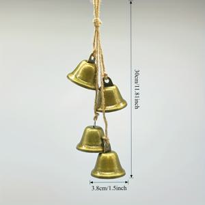 TEMU 빈티지 메탈 크리스마스 벨 (로프 포함) - 크리스마스, 할로윈, 추수감사절 등을 위한 소박한 벽걸이 장식 - 집과 정원용 축제 분위기의 풍경, 크리스마스 장식