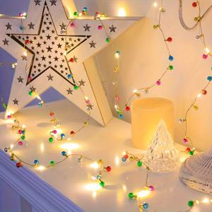 TEMU 20개 LED 크리스마스 미니 컬러풀 라운드 페어리 라이트 세트, 멀티컬러 비즈 스트링 및 리스 장식, 홈 침실 거실 크리스마스 트리용. 스마트 파티 웨딩 생일 발렌타인데이 부활절 추수감사절 할로윈 축제 실내 조명 스트링 (배터리 미포함), 구슬 스트링 조명,미니 라운드 조명,다색 비즈 디자인,판타지 테마 장식