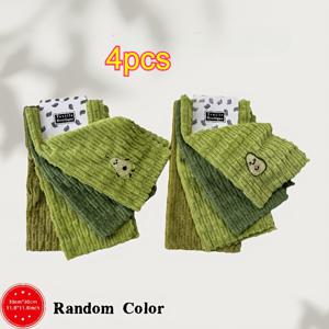 TEMU 4개 자수 식기 수건 세트, 다양한 색상 옵션, 빠른 건조 흡수 청소 천, 두꺼운 초대형 11.81인치 x 11.81인치 주방 타월, 부드럽고 통기성 강한 얼룩 제거, 욕실 손수건, 차량 닦기 천, 테이블 보온 패드, 식기 유리 청소 천, 다기능 다용도 사각 타월