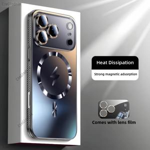 TEMU 아이폰 17 프로 맥스/17 에어/16/15 프로/14 플러스/13/12용 럭셔리 초슬림 휴대폰 케이스 - 강력한 자기 흡착 & 열 방출 통기성, 충격 방지 낙하 보호, 카메라 렌즈 전체 보호, 스타일,고품질 소재,기술 애호가,가제트 애호가