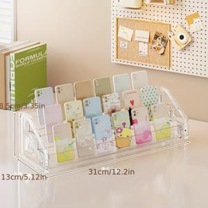 TEMU 아크릴 스텝 디스플레이 스탠드, 휴대폰 케이스용 데스크탑 멀티 레이어 쇼케이스, 전자기기 & 액세서리 전시대, 액세서리 정리함,모던 쇼케이스,스타일리시 오거나이저,내구성 있는 아크릴,아크릴 정리함,계단식 정리대,기술 애호가,소매용 디스플레이